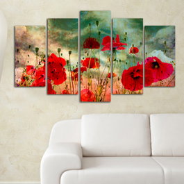 Wallity Cuadro Decorativo Multicolor de 5 Piezas 5PMDF-6
